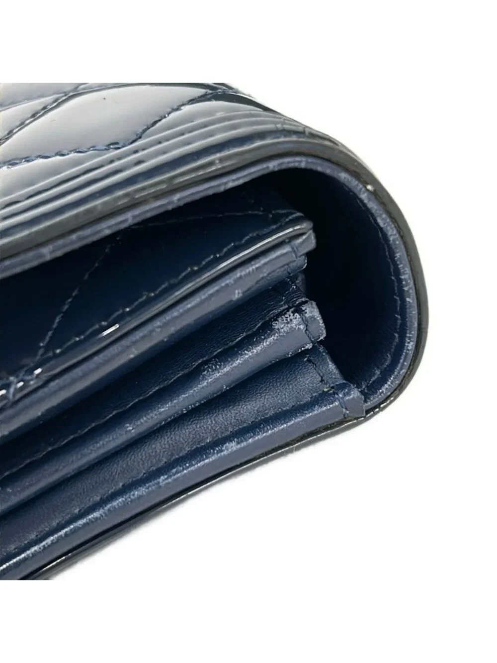Chanel Wallet Quilted Dark Navy Leather - Picture 9 of 9